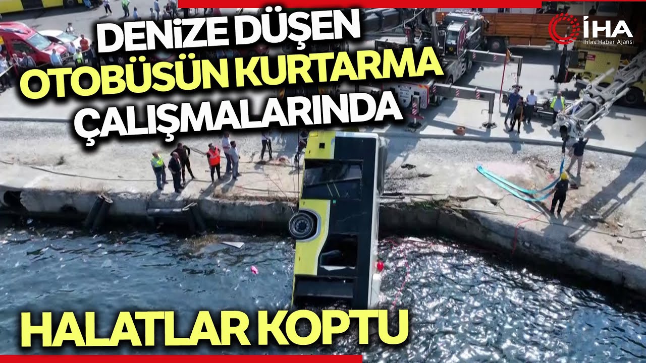 İETT Otobüsü Kurtarma Çalışmaları Esnasında Halatlar Koptu