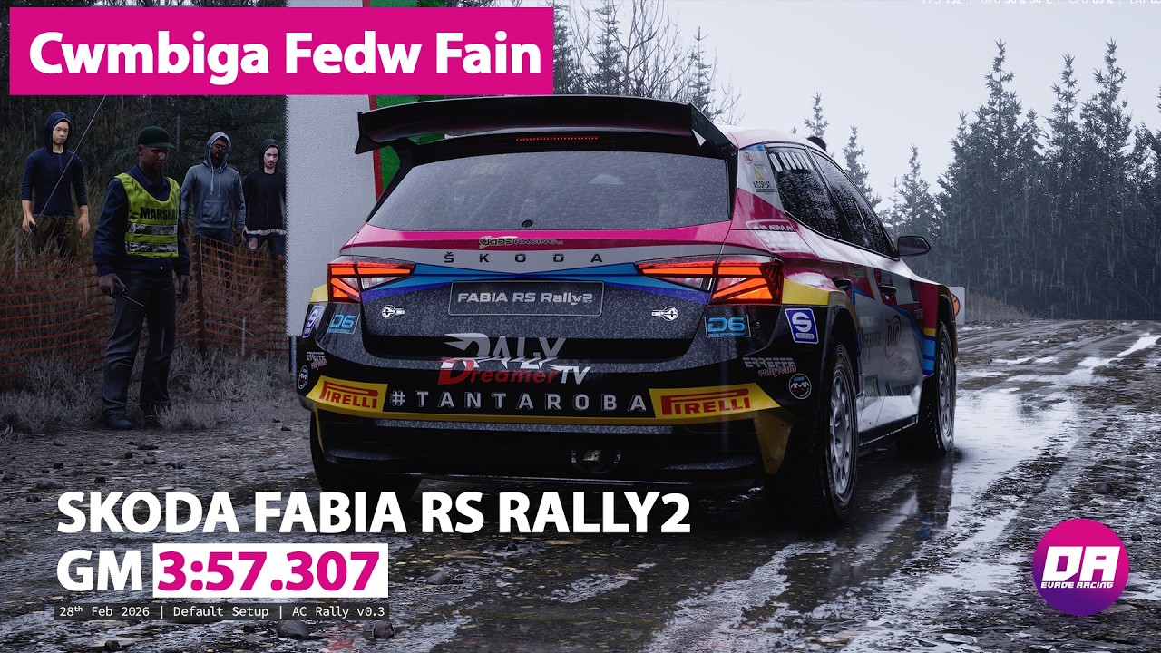 AC Rally - Skoda Fabia RS Rally2 - Cwmbiga Fedw Fain - Rain Test 1 - Gold Medal 3:57.307