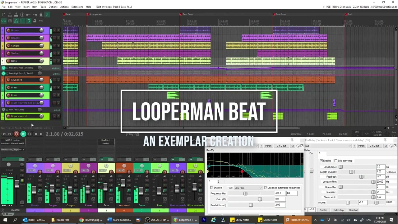 Example 1 - Loop-based Production Task using Reaper and Looperman free loops
