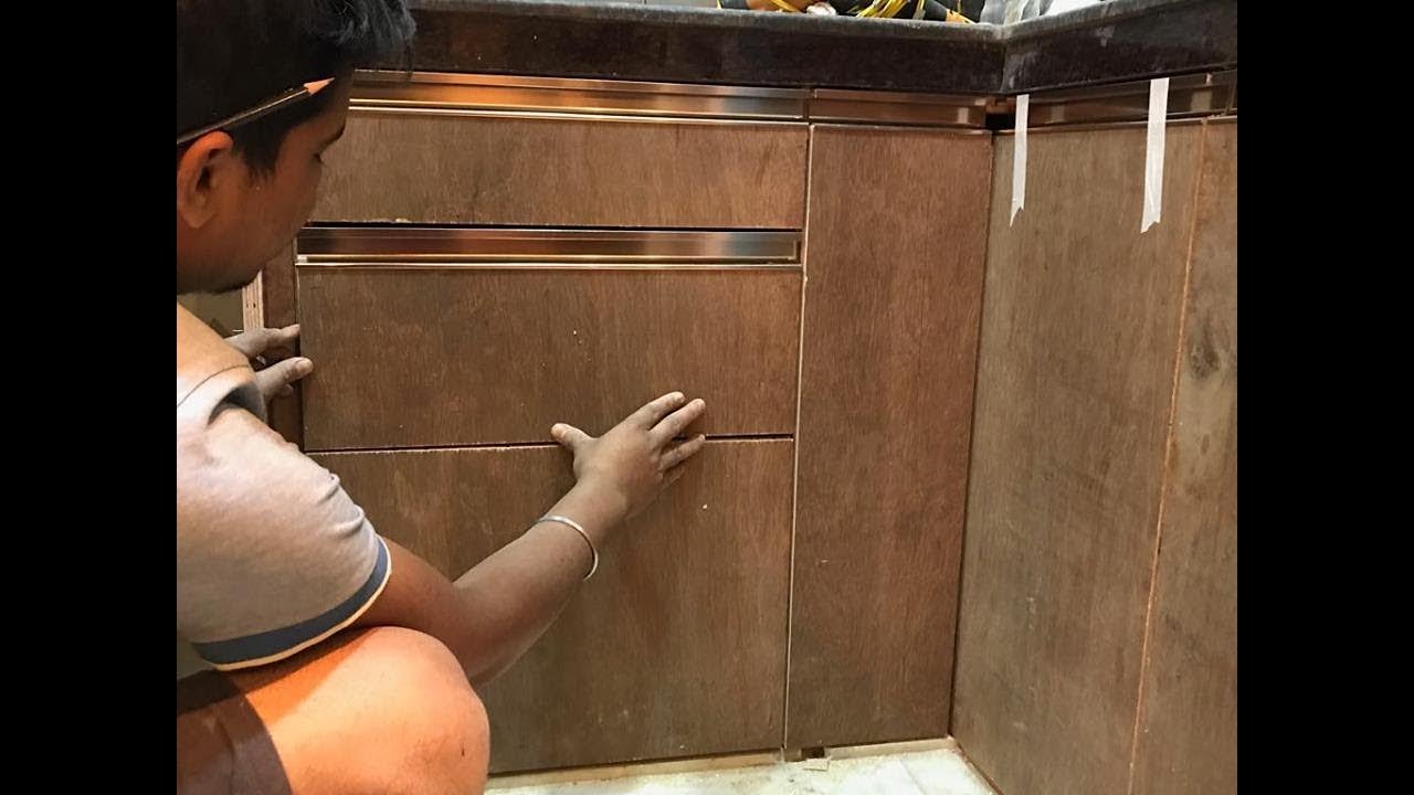 G- Profile हैंडल को कैसे लगाते है ? How to Fitting G-Profile Handle in Kitchen Cabinet