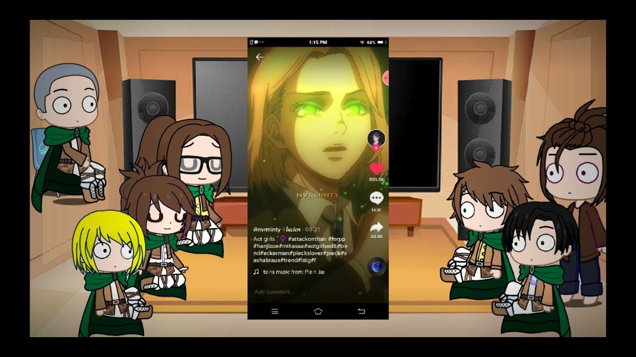 Aot react to tiktok/ Eremika levihan Aruannie Conniexsasha) (My Au) Part 2 Final part