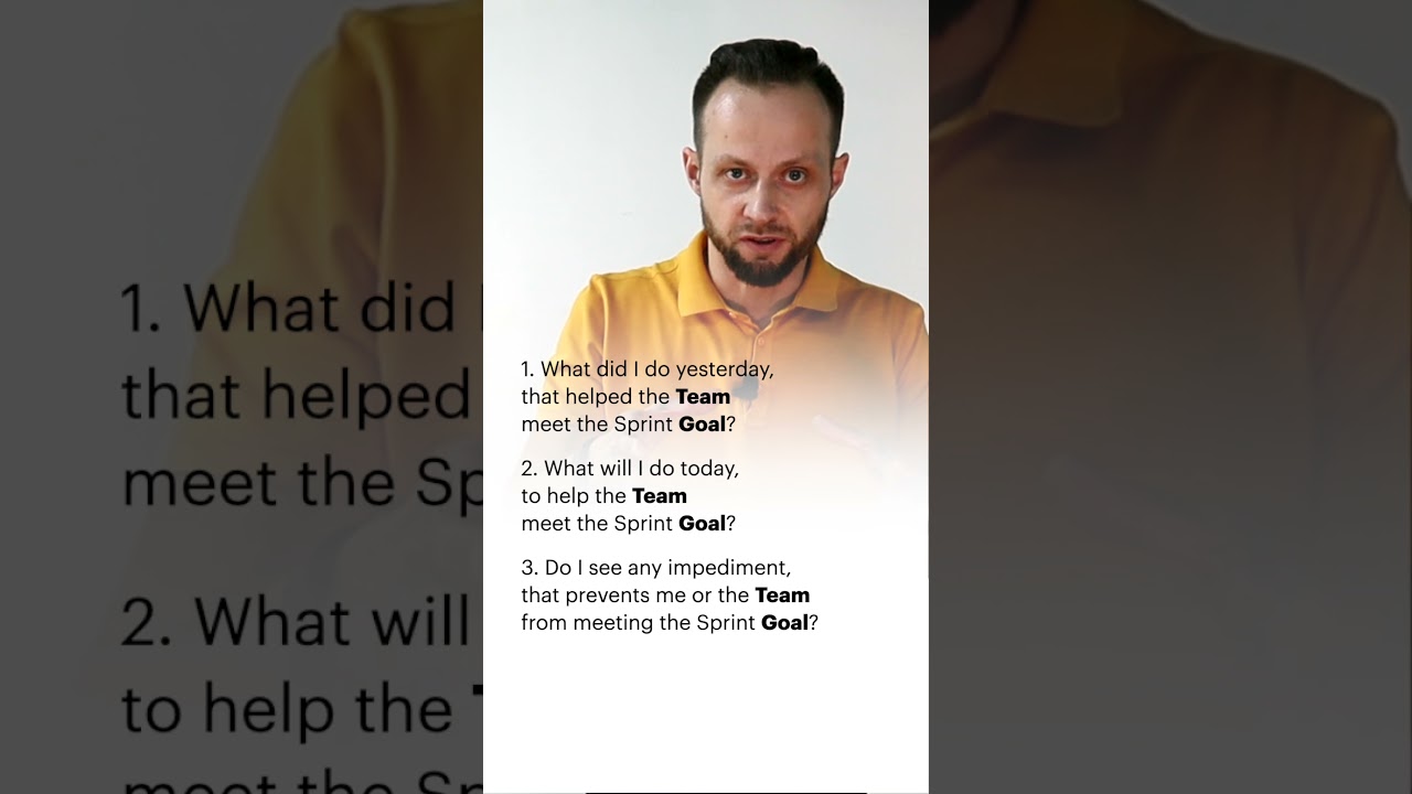 Focus on the TEAM results & achieving the Sprint GOAL &ndash; that's the power of 3 DAILY Scrum questions