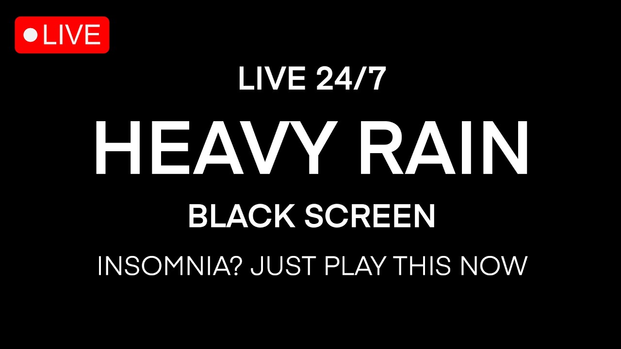 🔴 Rain Sounds for Sleeping & Thunder Black Screen | Restful Sleep | No Ads LIVE 24/7