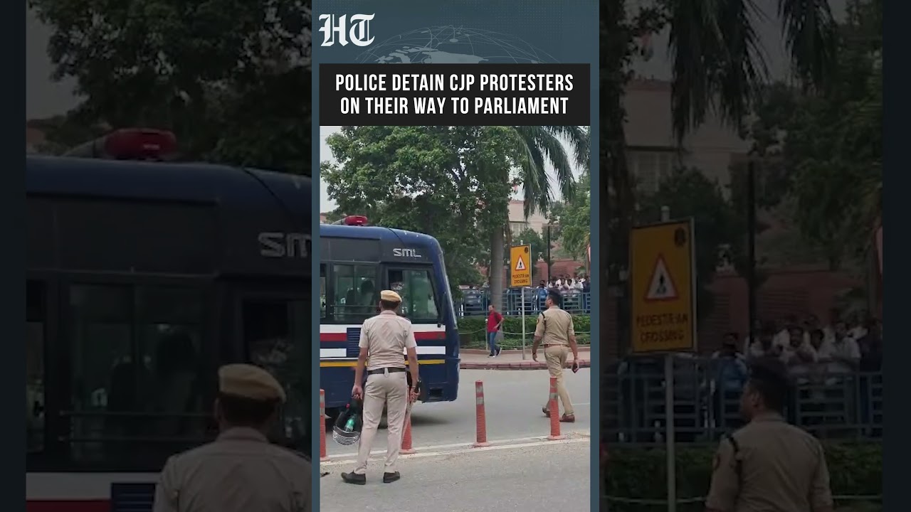 Police Detain CJP Protesters as They March Towards Parliament in Delhi | #shorts