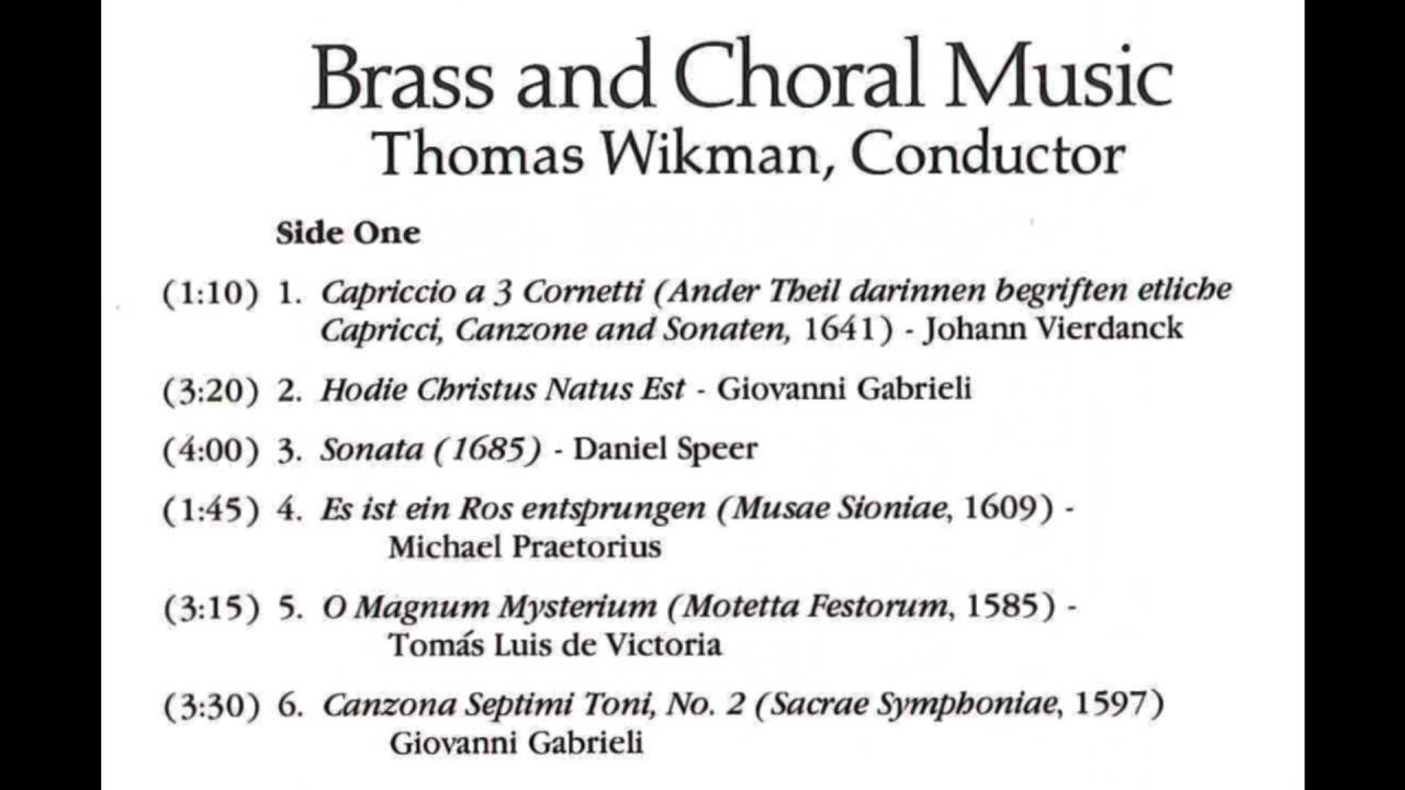 Thomas Wikman Music of the Baroque - Brass and Choral Music Side One