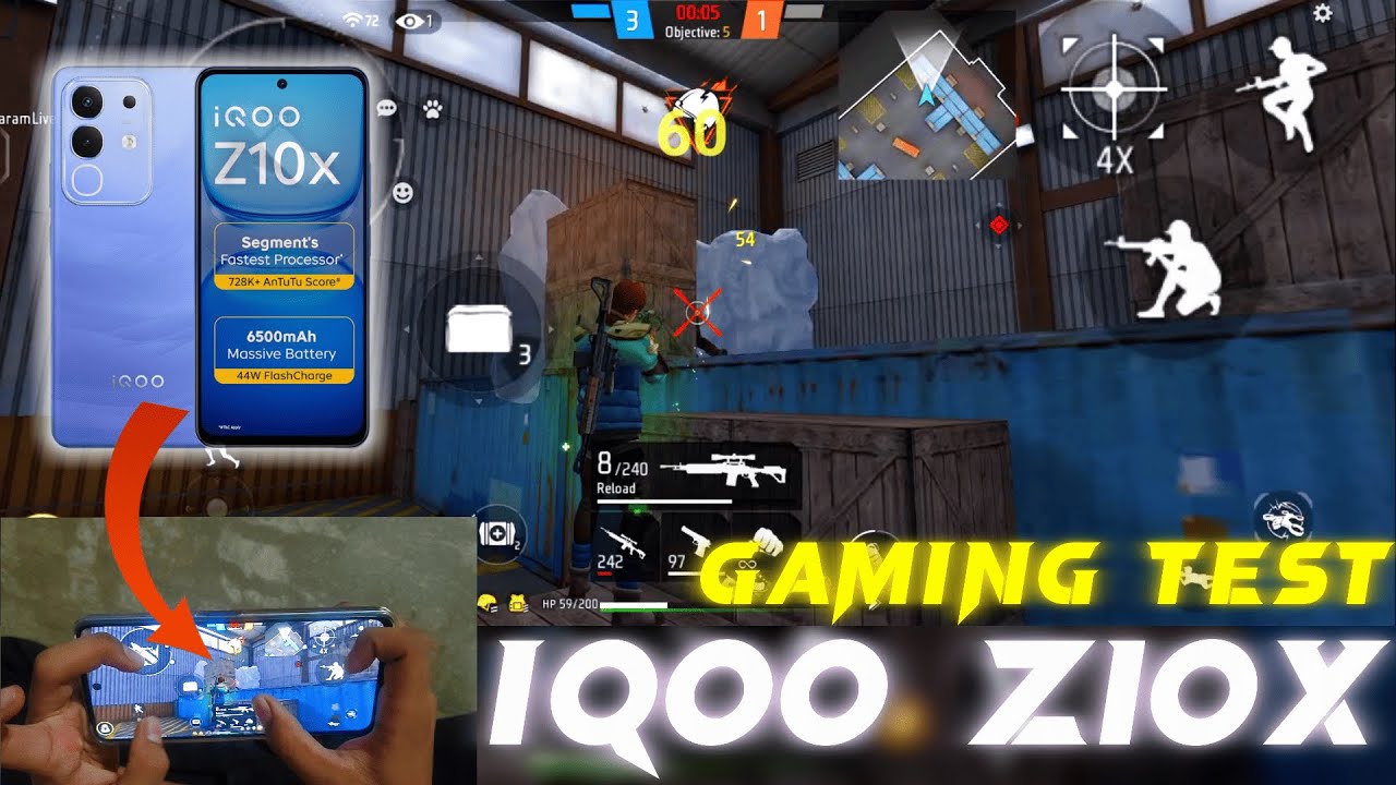 IQOO Z10x ₹13,000 Free Fire Max Gaming Test (Open Test)(Monster Mode) FPS Meter & Hand Cam