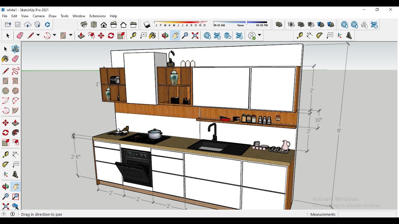 MODULAR KITCHEN DESIGN | SKETCHUP TUTORIAL FOR BEGINNERS |  @autocadandinterior2153 ​