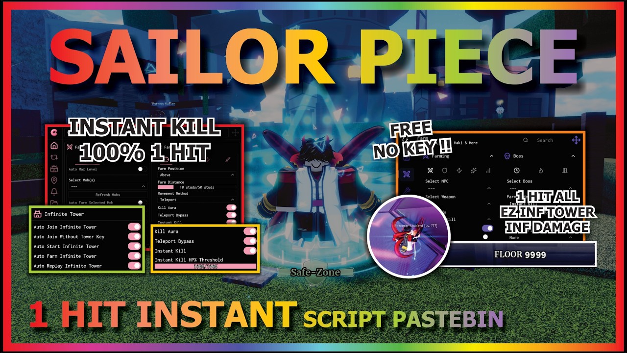 SAILOR PIECE Script Pastebin 2026 AUTO FARM, INFINITE TOWER, INSTANT KILL, 100% 1 HIT (NO KEY) 🗡️🔥