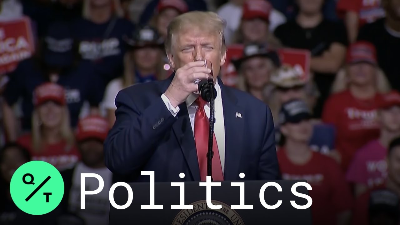 Trump Drinks Glass of Water in Response to Criticism of His U.S. Military Academy Graduation Speech