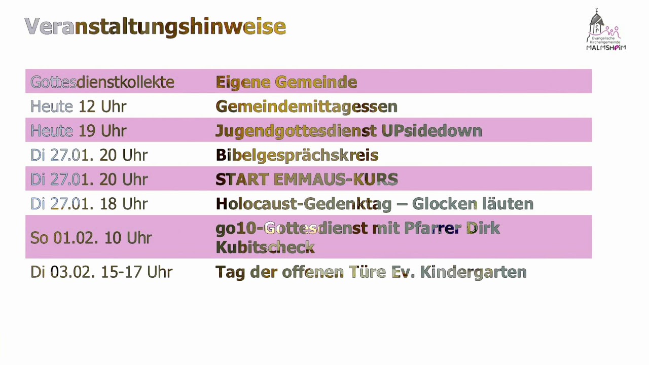 Gottesdienst am 25.01.26