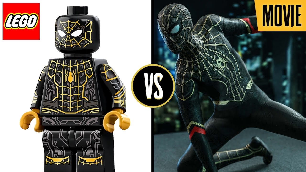 All LEGO Spider-Man Peter Parker minifigures 2002 - 2021. lego vs movie