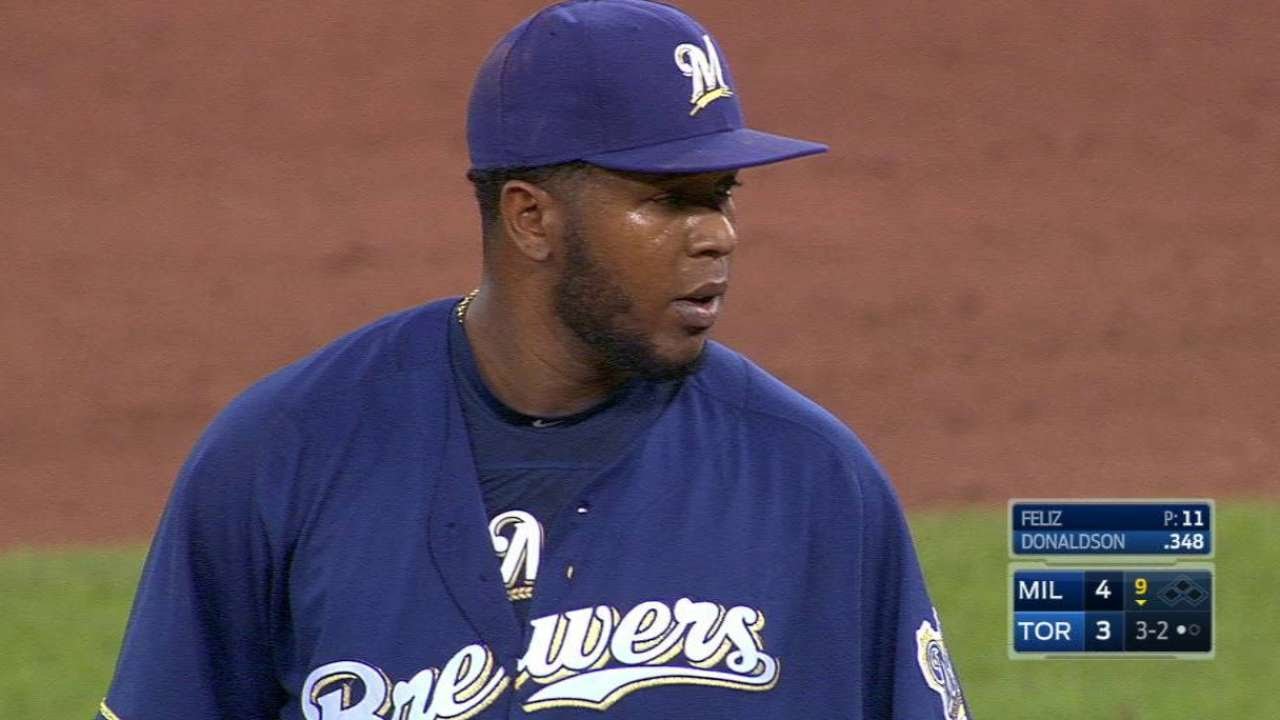MIL@TOR: Feliz hits 100.9 with a sizzling fastball