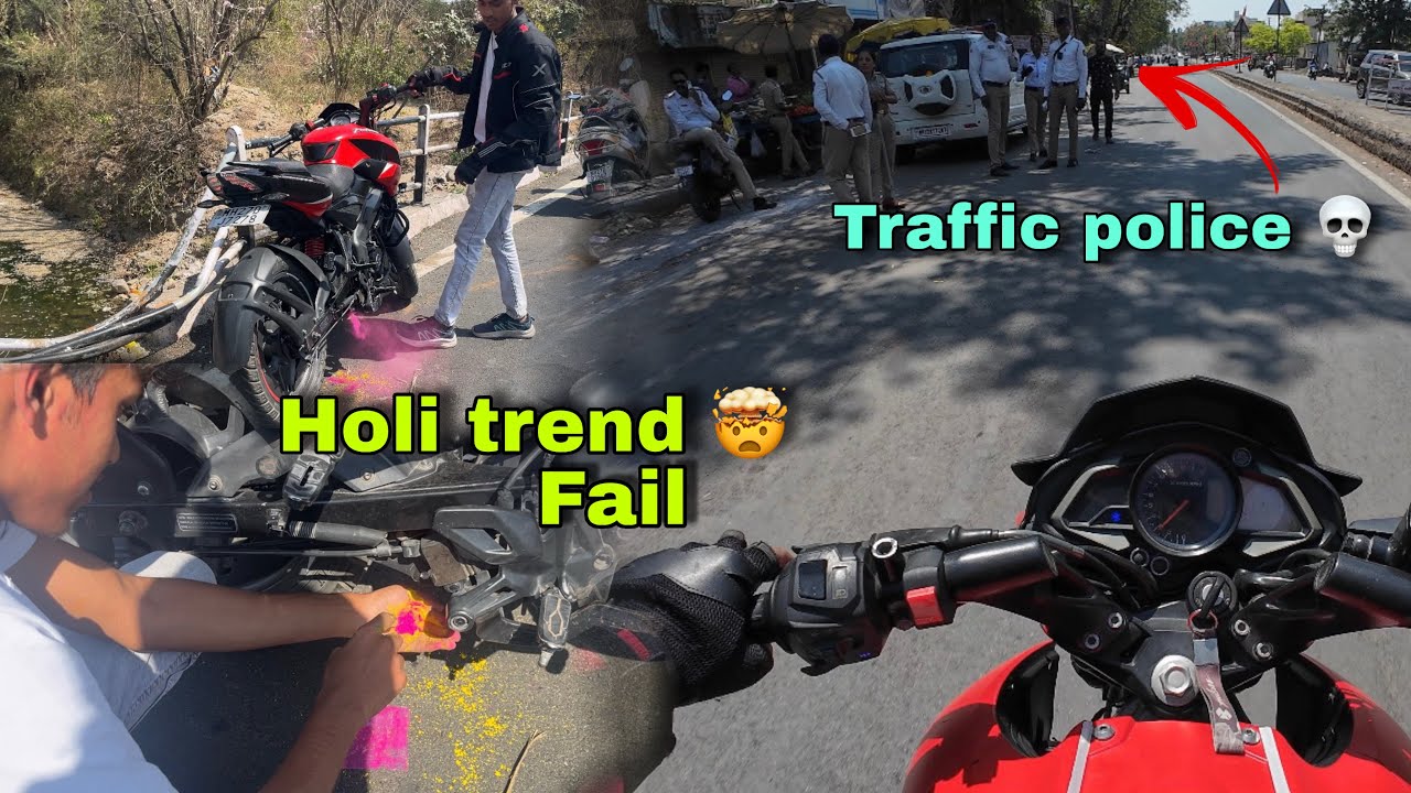 Traffic Police Se Bachh gy 🥶// Holi Ka Trend Fail Hogya 😢 (Short Vlog) 