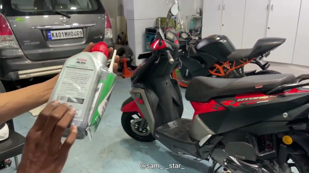 Tvs ntorq full service in detail \ best engine oil and step by step procedure