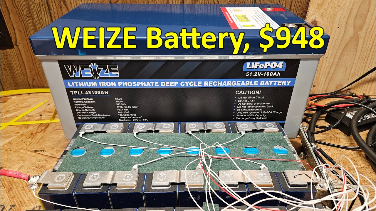WEIZE 48V 100Ah LiFePO4 Battery Review and Teardown, Needs Some Balancing