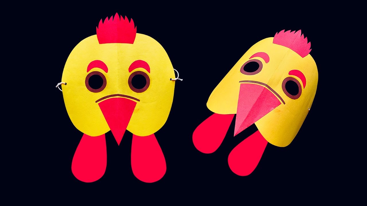 How to make hen mask !! Hen Mask paper Craft !! tlm Hen face paper mask !! TLM wark