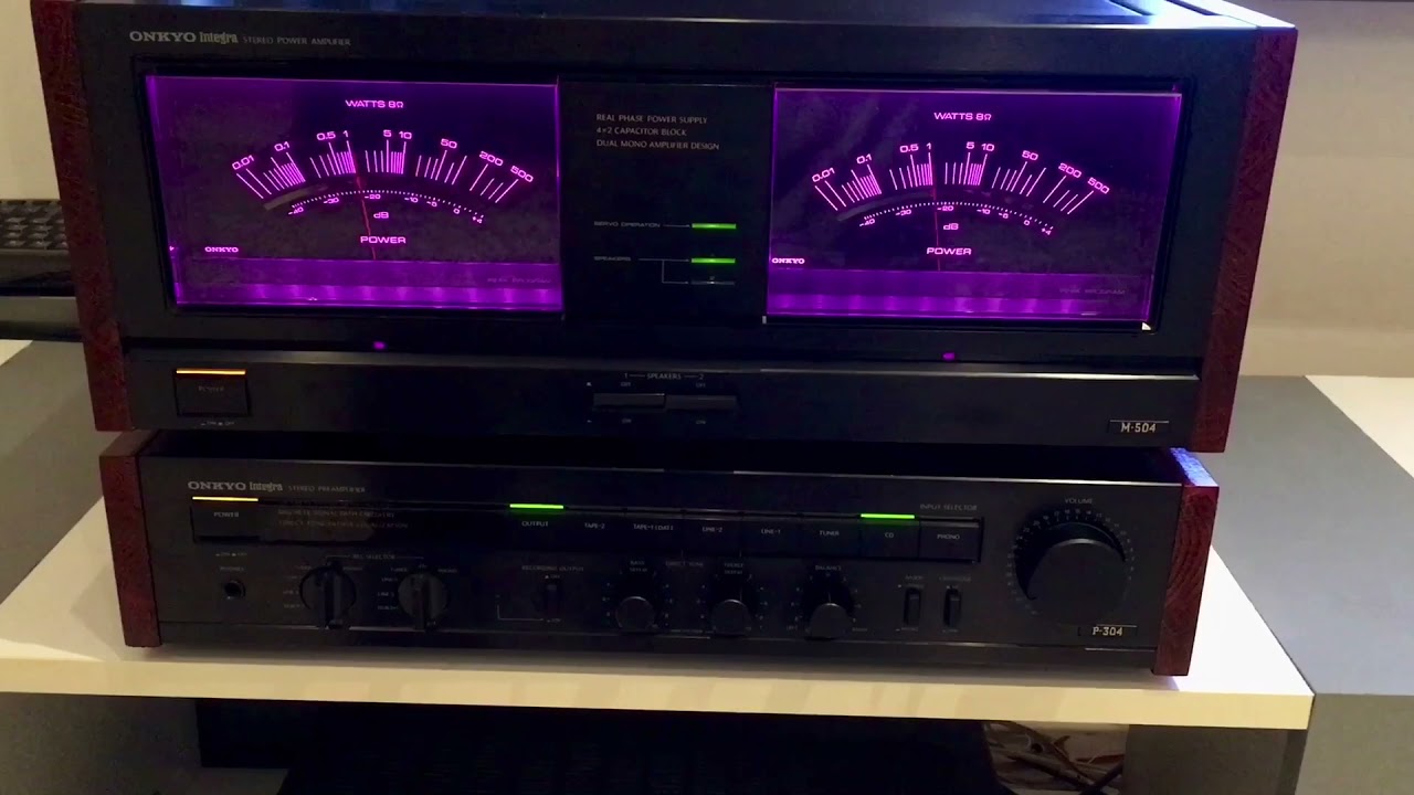 Integra Onkyo Stereo power AMPLIFIER M-504 stereo PREAMPLIFIER P-304 end Pioneer CS-R700