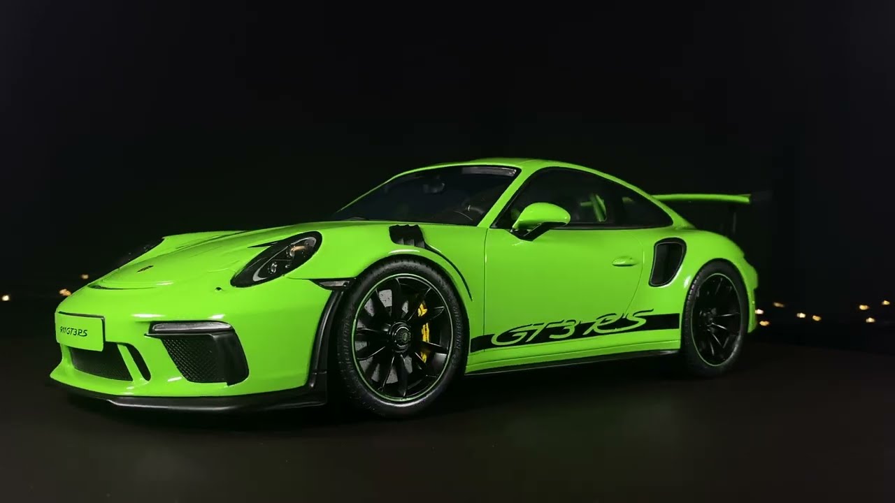 PORSCHE GT3 RS LIZARD GREEN 1 12 GT SPIRIT   4K