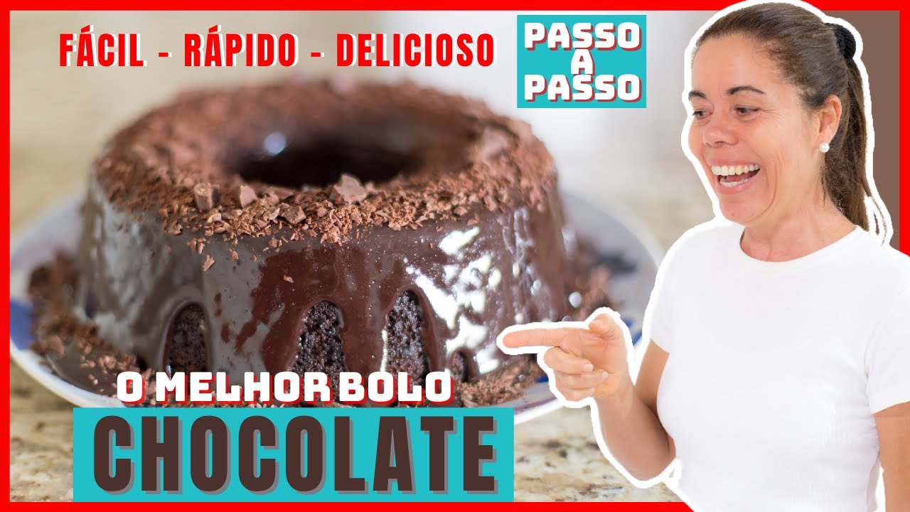 Receita de Bolo de CHOCOLATE Caseiro Fofinho e Simples - A melhor que você já viu (Rápido e Fácil)