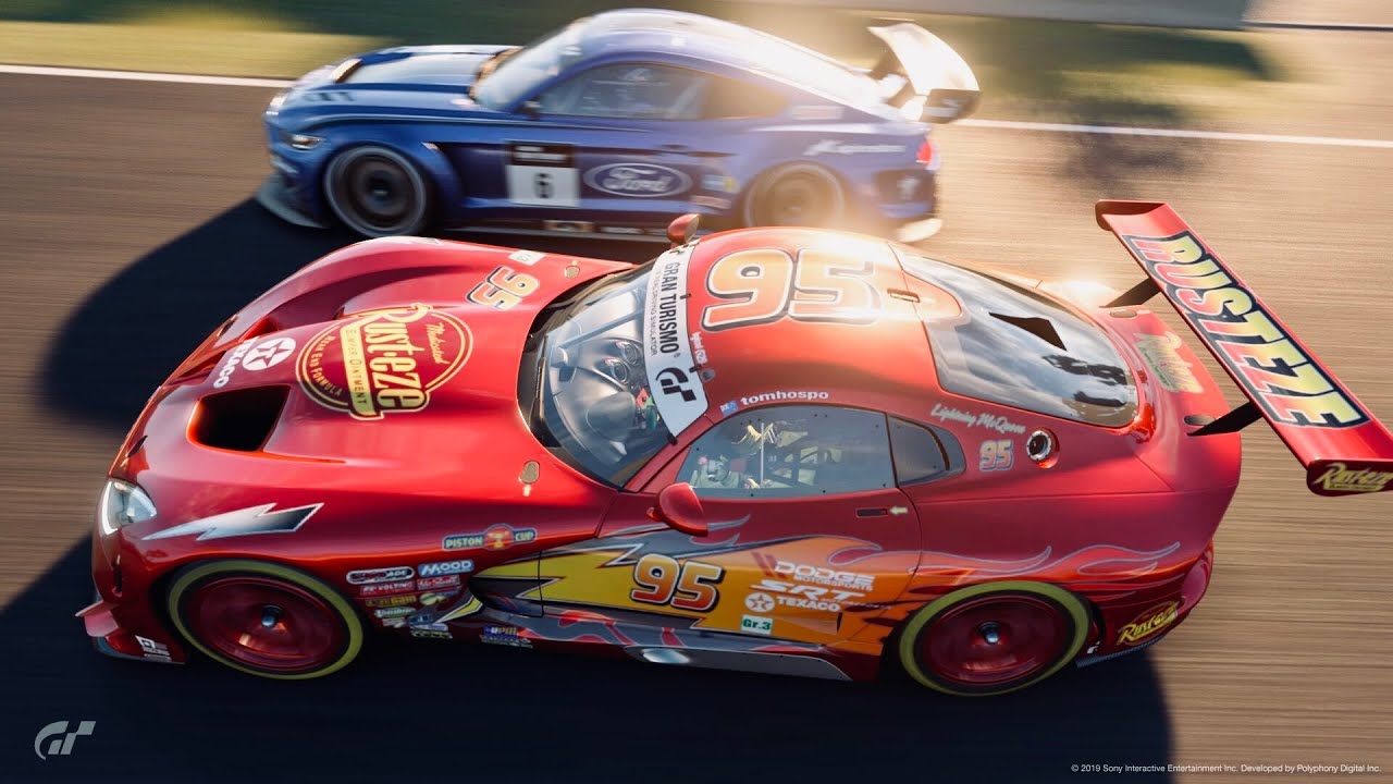 Lightning McQueen Disney Cars Conquers Mt Panorama Crashes and Returns Dodge Viper SRT GT3R GT SPORT