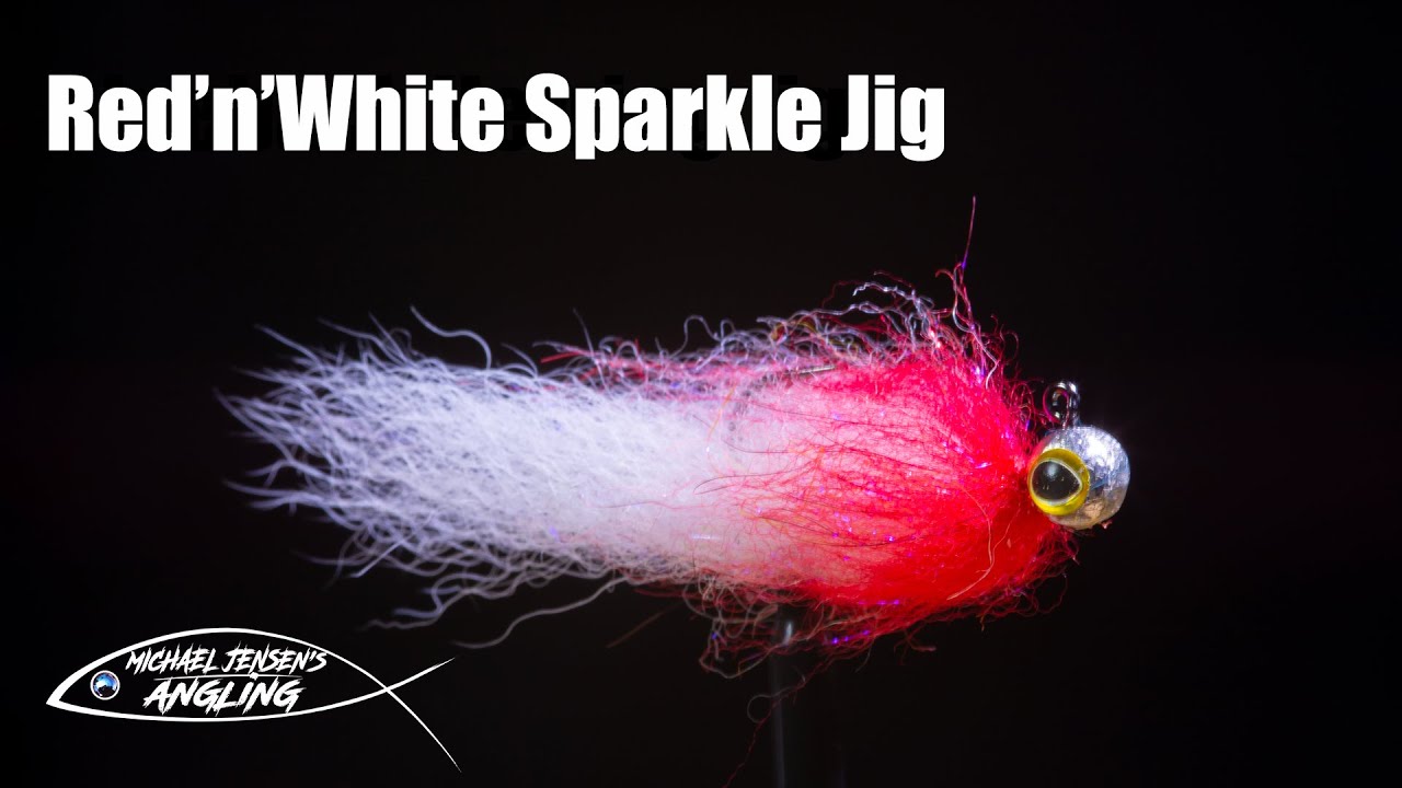 Red'n'White Sparkle Jig - Hair jig Tying Tutorial