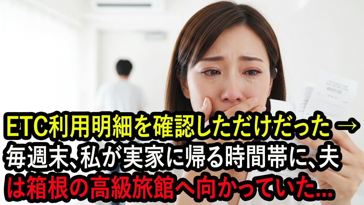 ETC利用明細を確認しただけだった → 毎週末、私が実家に帰る時間帯に、夫は箱根の高級旅館へ向かっていた