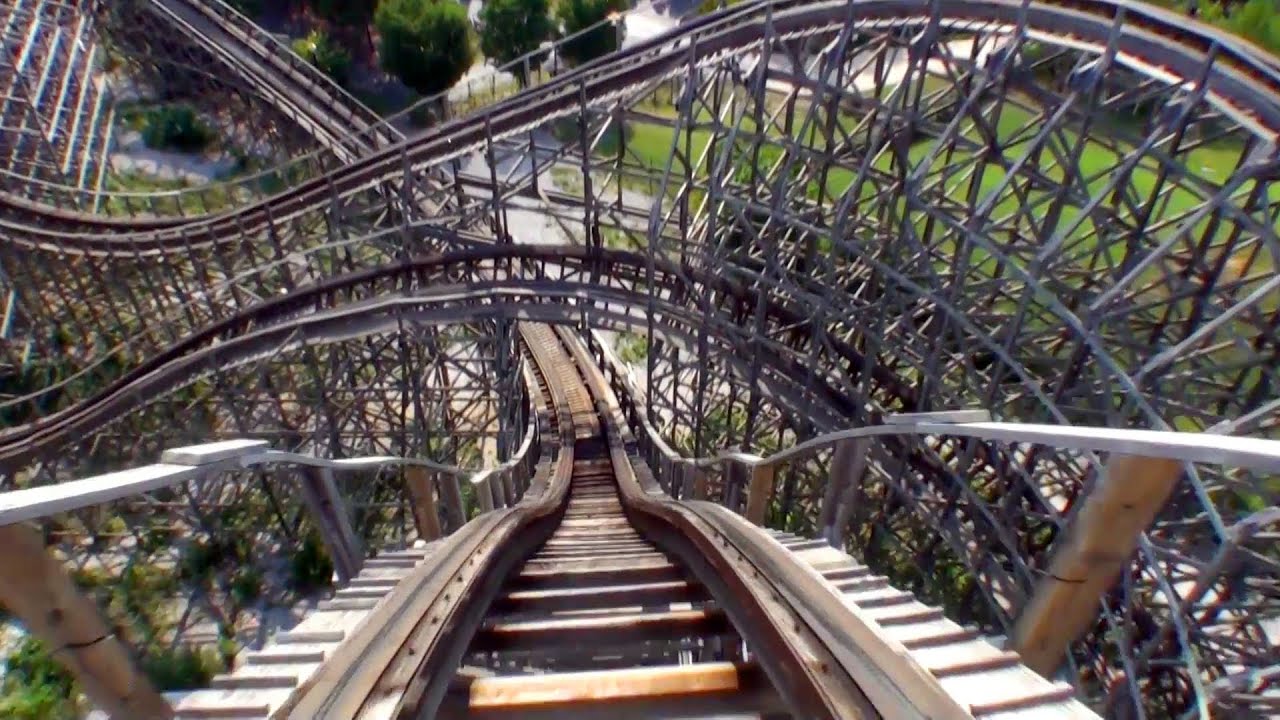 Rampage Wooden Roller Coaster POV Alabama Adventure Visionland