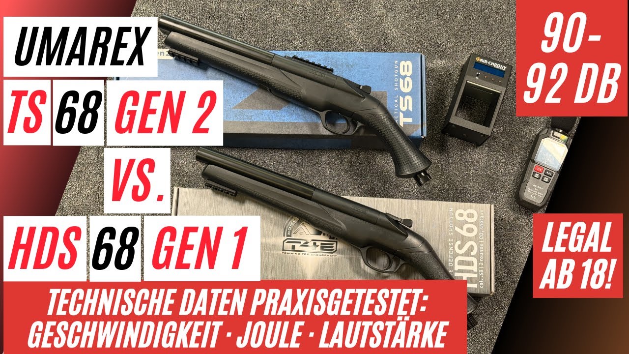UMAREX T4E TS 68 Gen2 vs. HDS Gen1 | Technischer Vergleich & Messung (ENERGIE, GESCHWINDIGKEIT, DB)