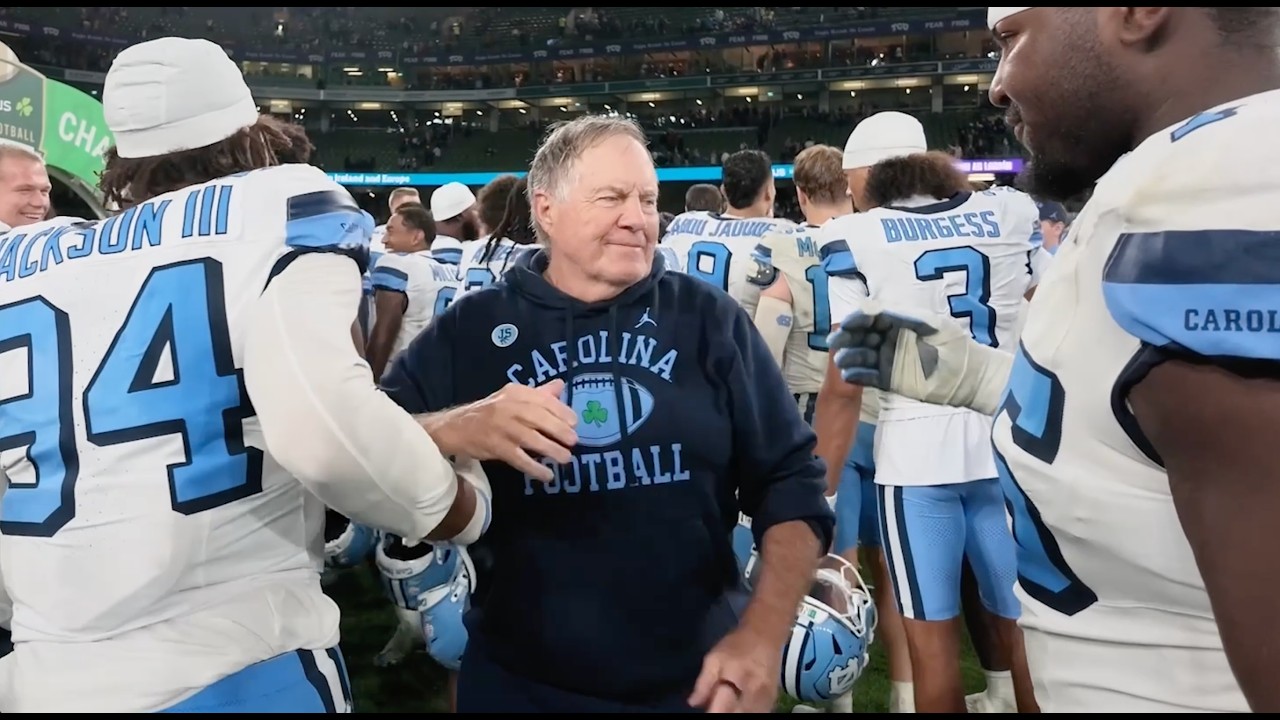 Bill Belichick, UNC Celebrate Beating TCU - Behind the Scenes