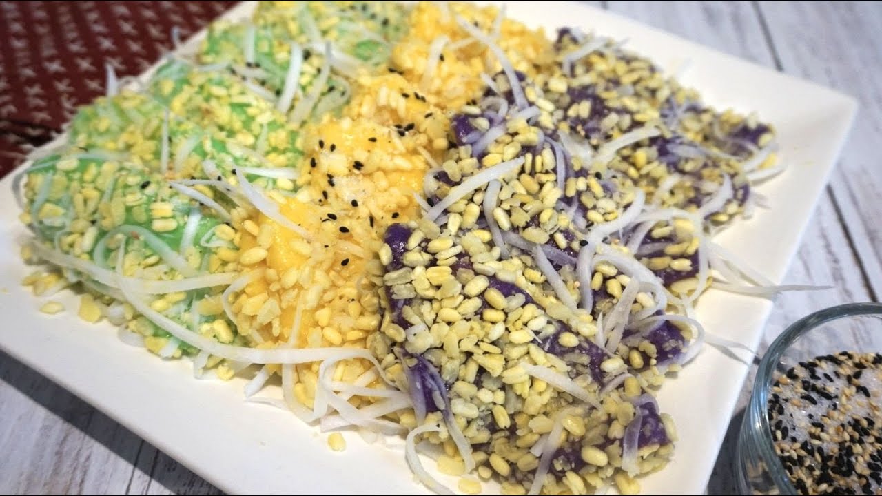Mung Bean Rice Crepe Recipe | Kanom Tua Pab | ขนมถั่วแปบ