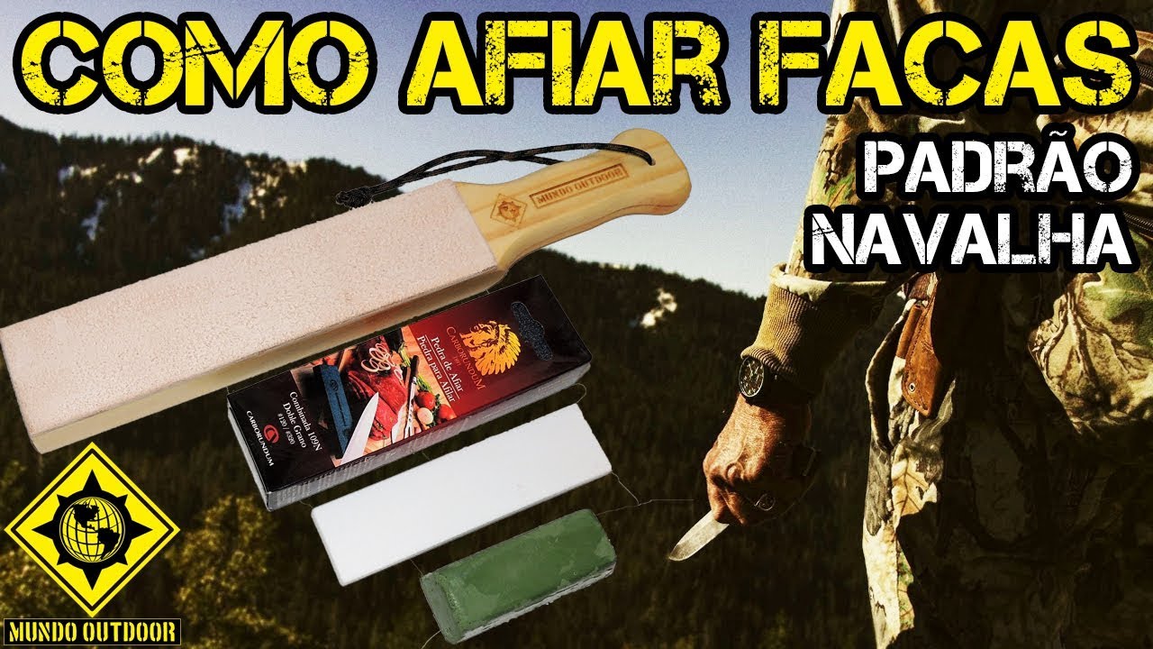 Como afiar faca tipo NAVALHA! Strop de Couro Mundo Outdoor