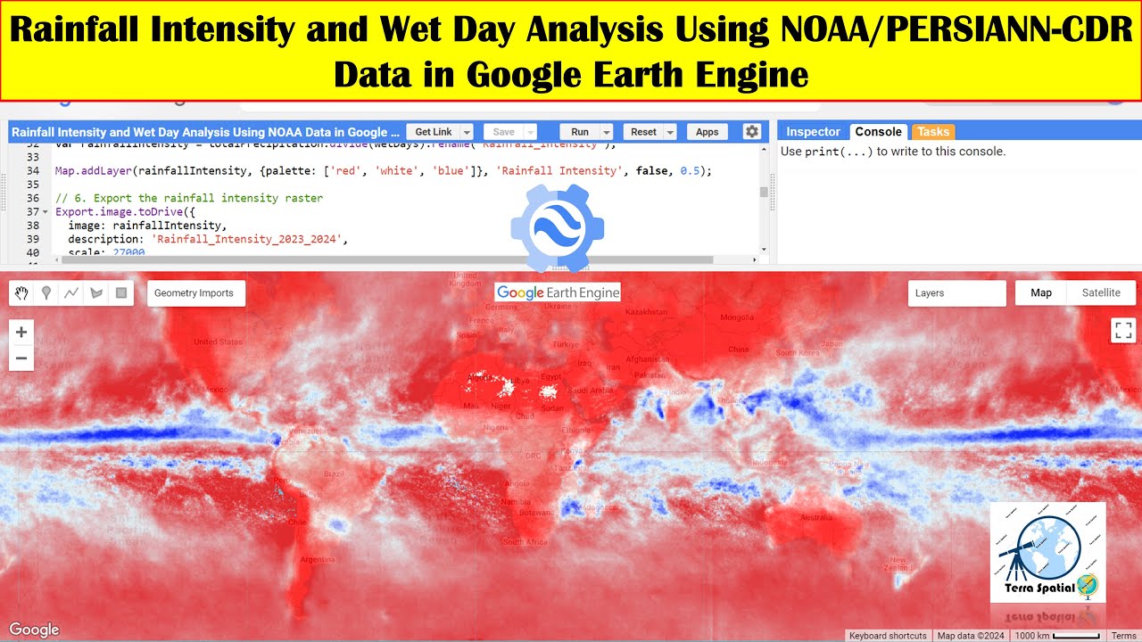 Rainfall Intensity and Wet Day Analysis Using NOAA CDR Data in Google Earth Engine