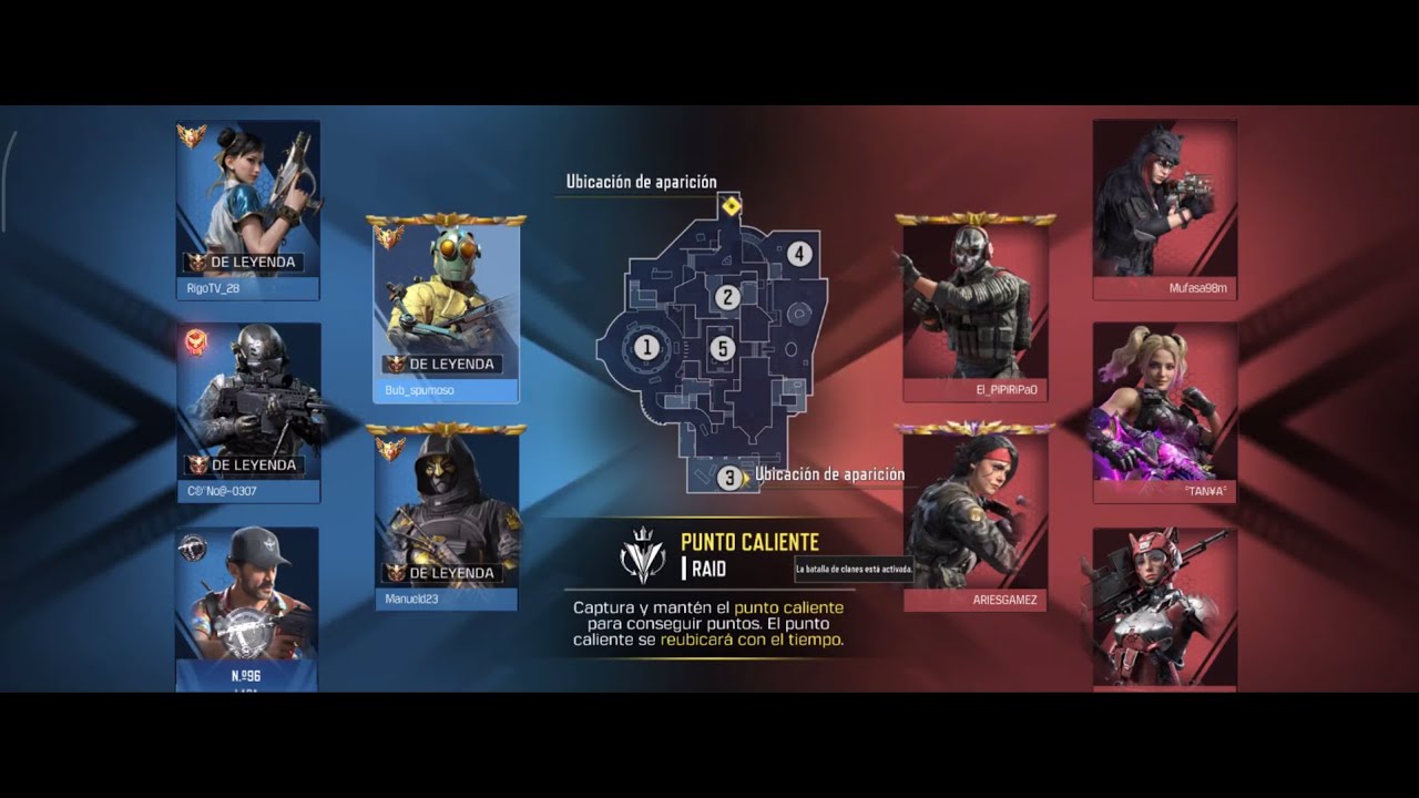partida igualada de punto caliente en raid