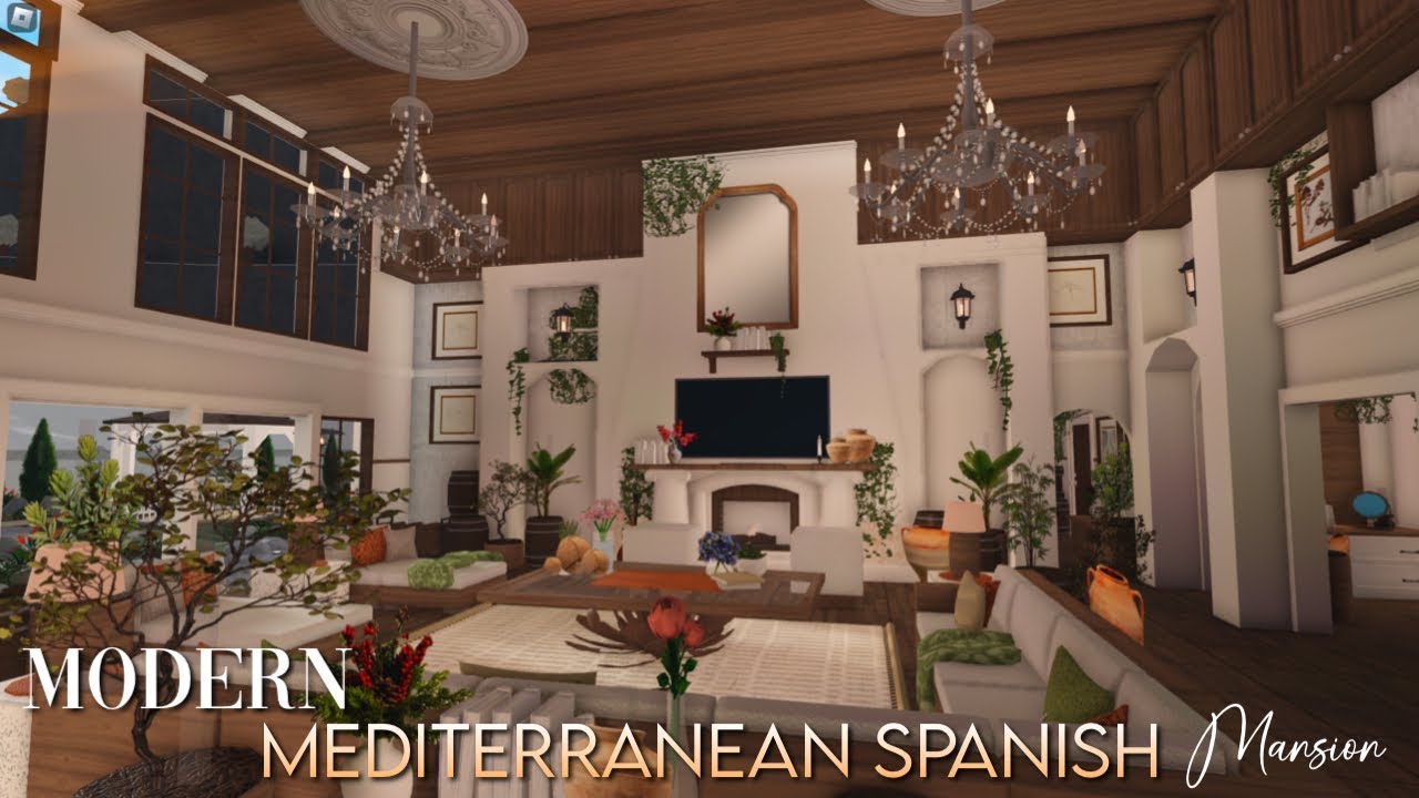 Bloxburg: Modern Mediterranean Spanish Mansion (Interior) $2.1M🌴