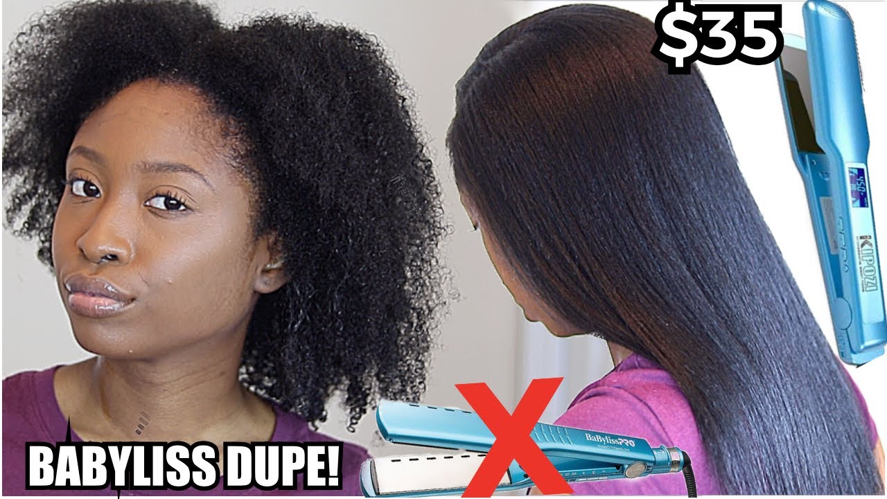 BEST Silk Press on TYPE 4G HAIR NO HEAT DAMAGE NEW $35 Babyliss Pro Titanium Flat Iron DUPE!