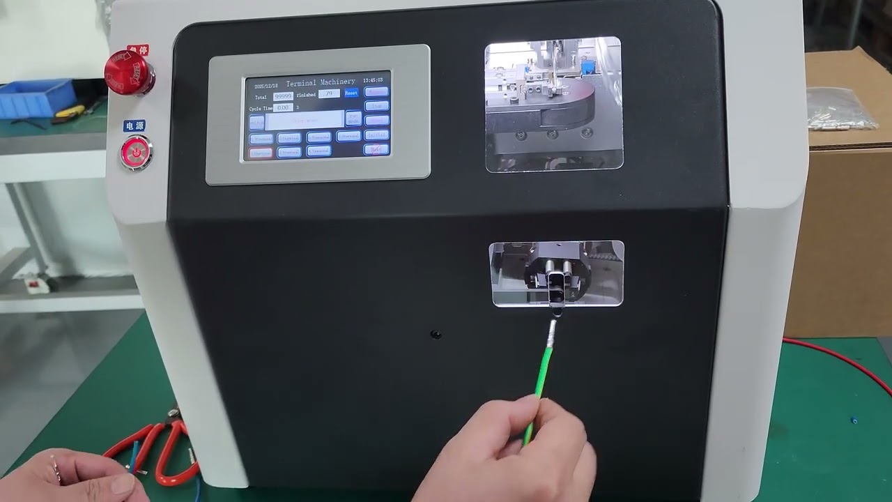 Aircraft terminal crim machine for wire cutting, wire strip and crimping#machine #wireworks #factory
