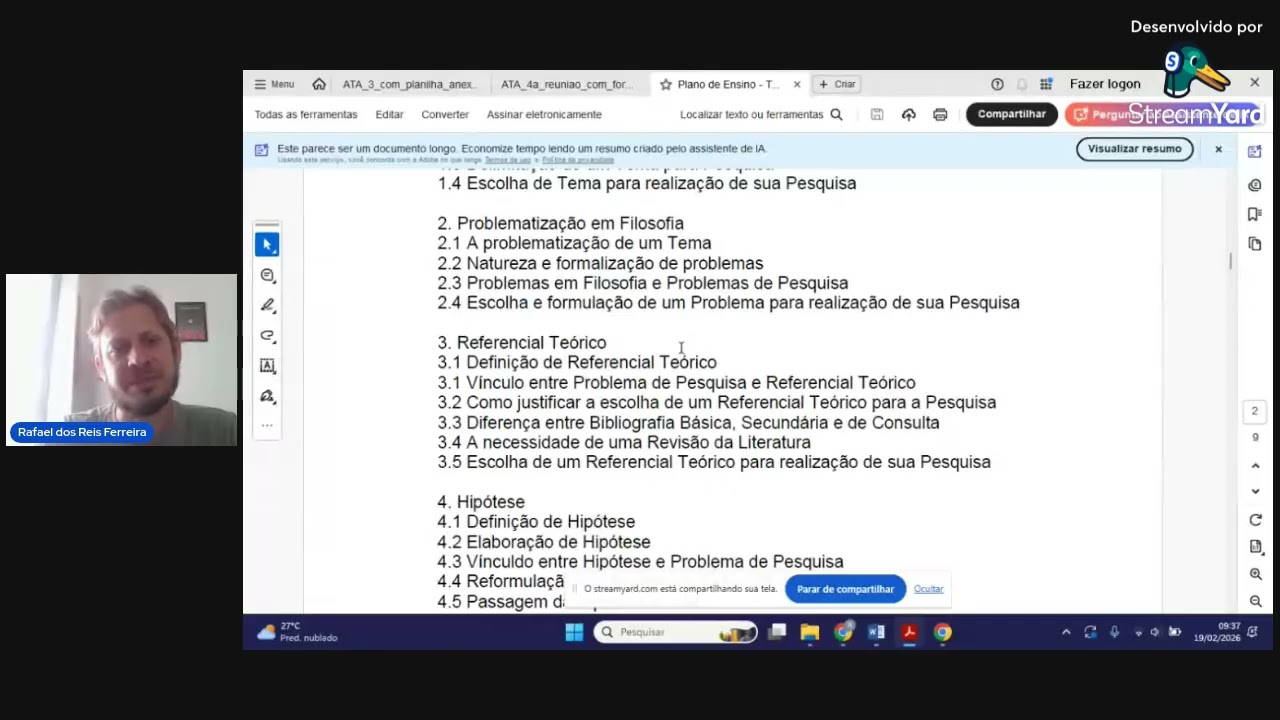 Apresentação do Componente - Tópicos Especiais em Problemas Filosóficos
