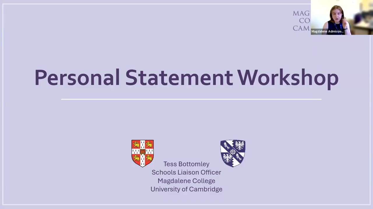 Cambridge New Personal Statement Workshop