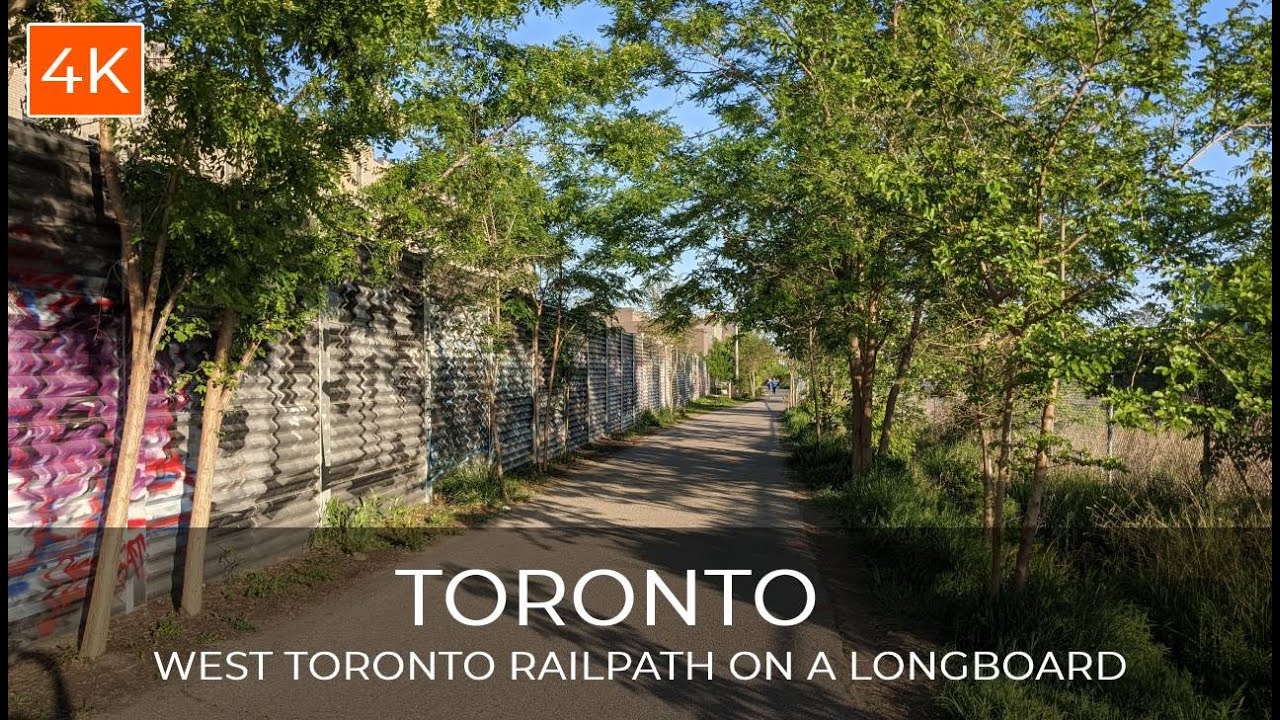 West Toronto Railpath on a Longboard