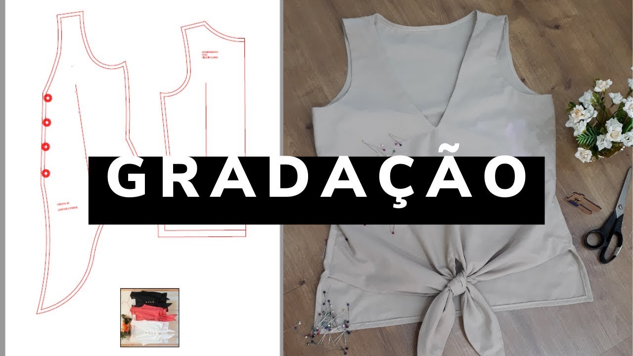 Blusa com nó / Gradação de molde/ Solange Maldonado