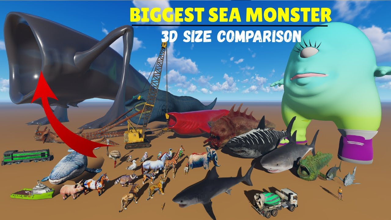 Biggest Sea Monsters SIZE Comparison SEA EATER VS EL GRAN MAJA || Which one is Biggest Sea Monster ?