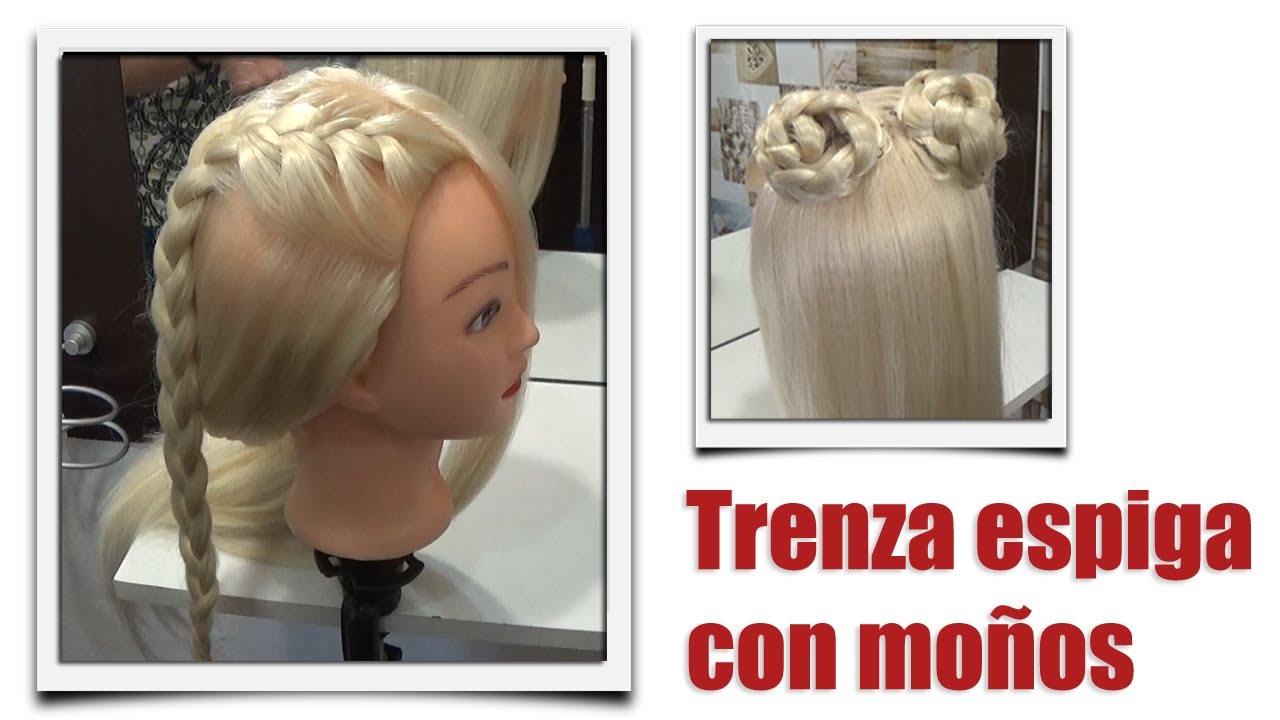 Trenza de espiga con moños | Cómo hacer moños con trenzas en cabello largo