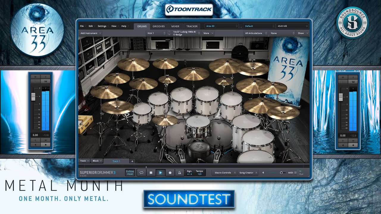 Toontrack Superior Drummer AREA 33 SDX - COMPLETE SOUNDTEST