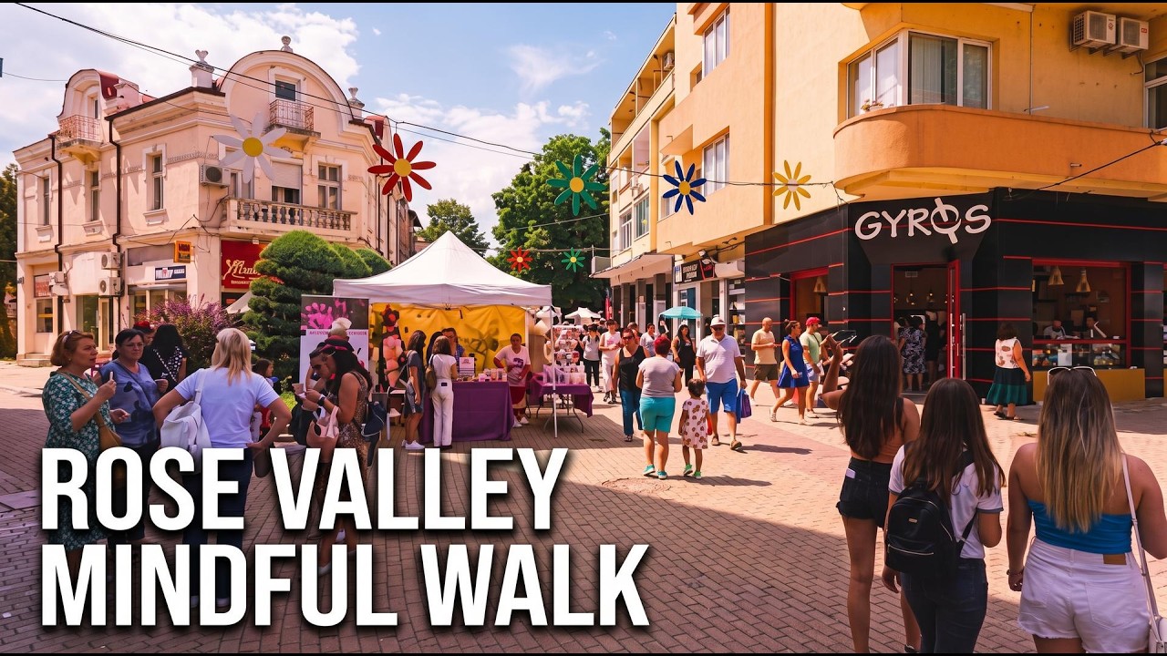A Walk in the Town of Kazanlak | No Talking | 4K