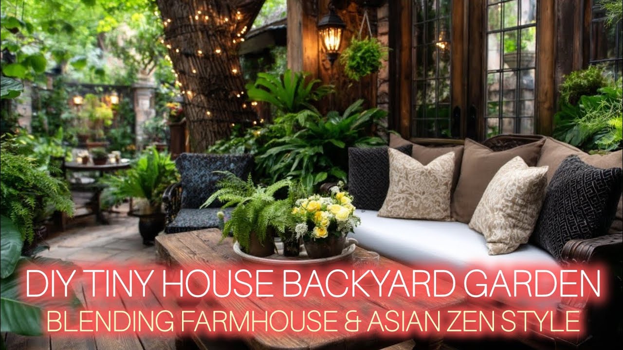 DIY TINY HOUSE BACKYARD GARDENBLENDING FARMHOUSE & ASIAN ZEN STYLE