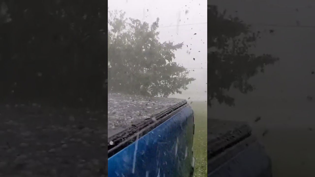 Hail and wind. #severeweather #hail #ny