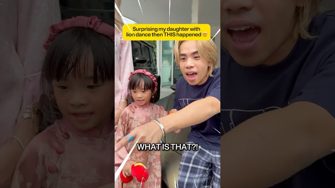 Surprising my daughter with lion dance then THIS happened 😱