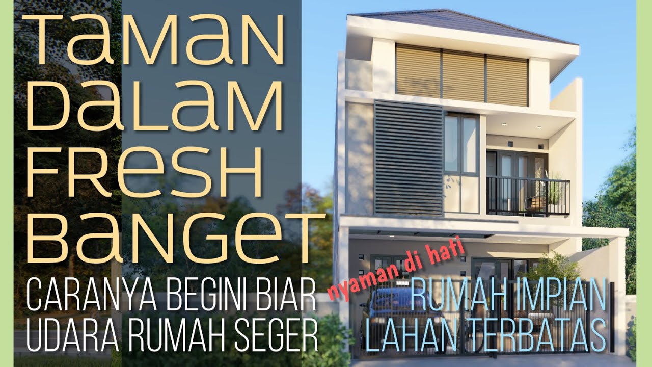 DESAIN RUMAH 6x15m Dengan Innercourt LEGA dan SEGAR [kode 029B]