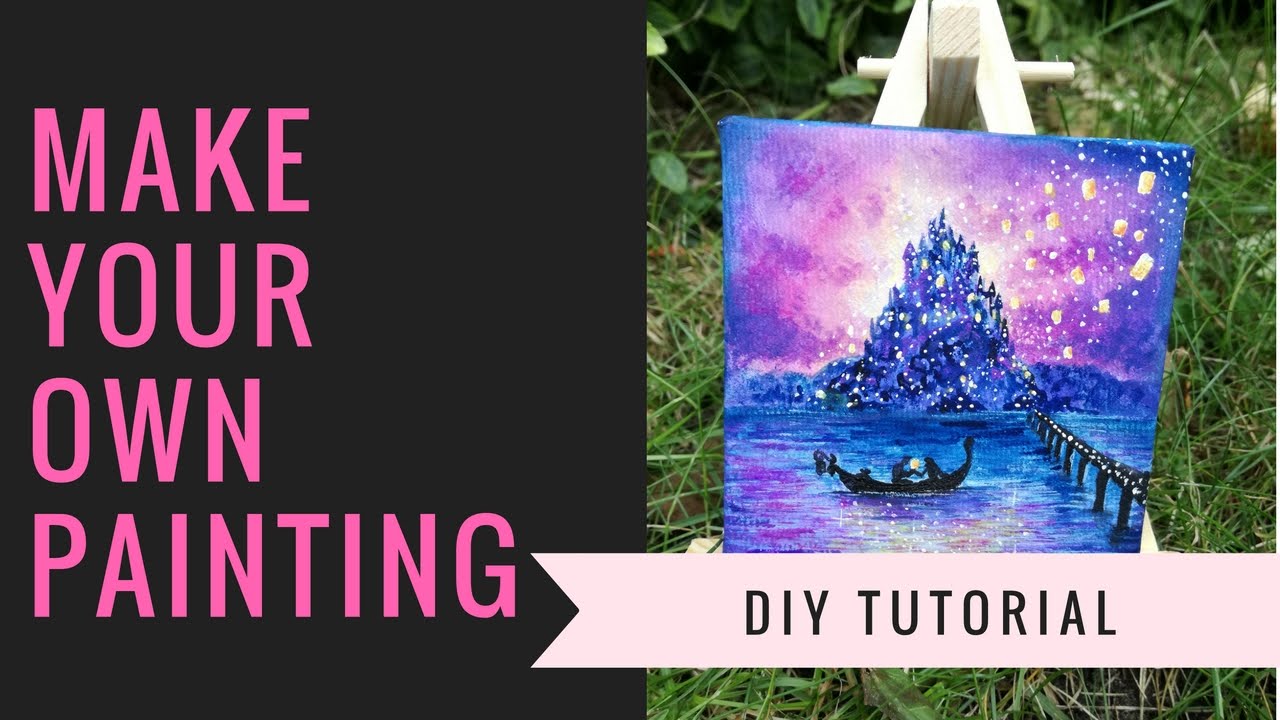 DIY Rapunzel and Flynn Tangled mini painting speed painting tutorial timelapse