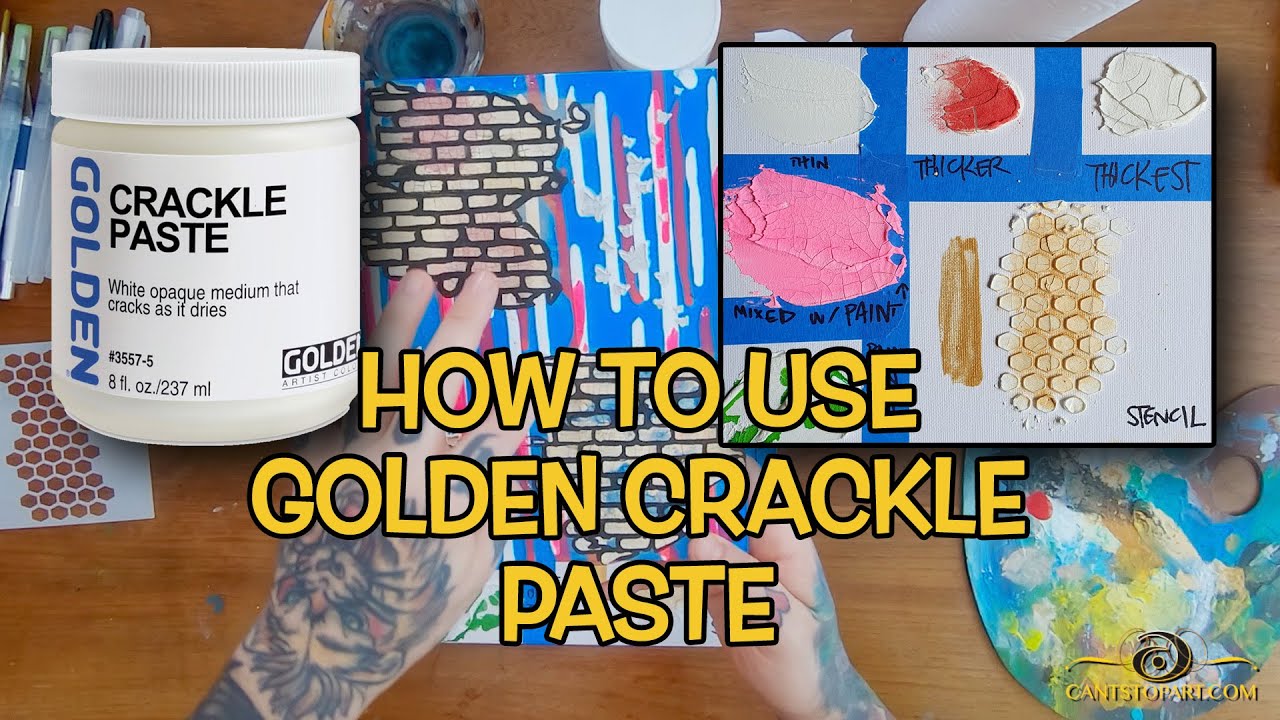 How to Use Golden Crackle Paste (Medium) | Cant Stop Art